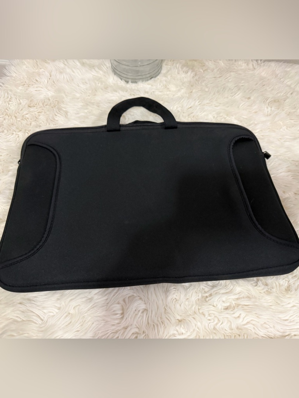 Black Neoprene Laptop Sleeve with Carry Handle
